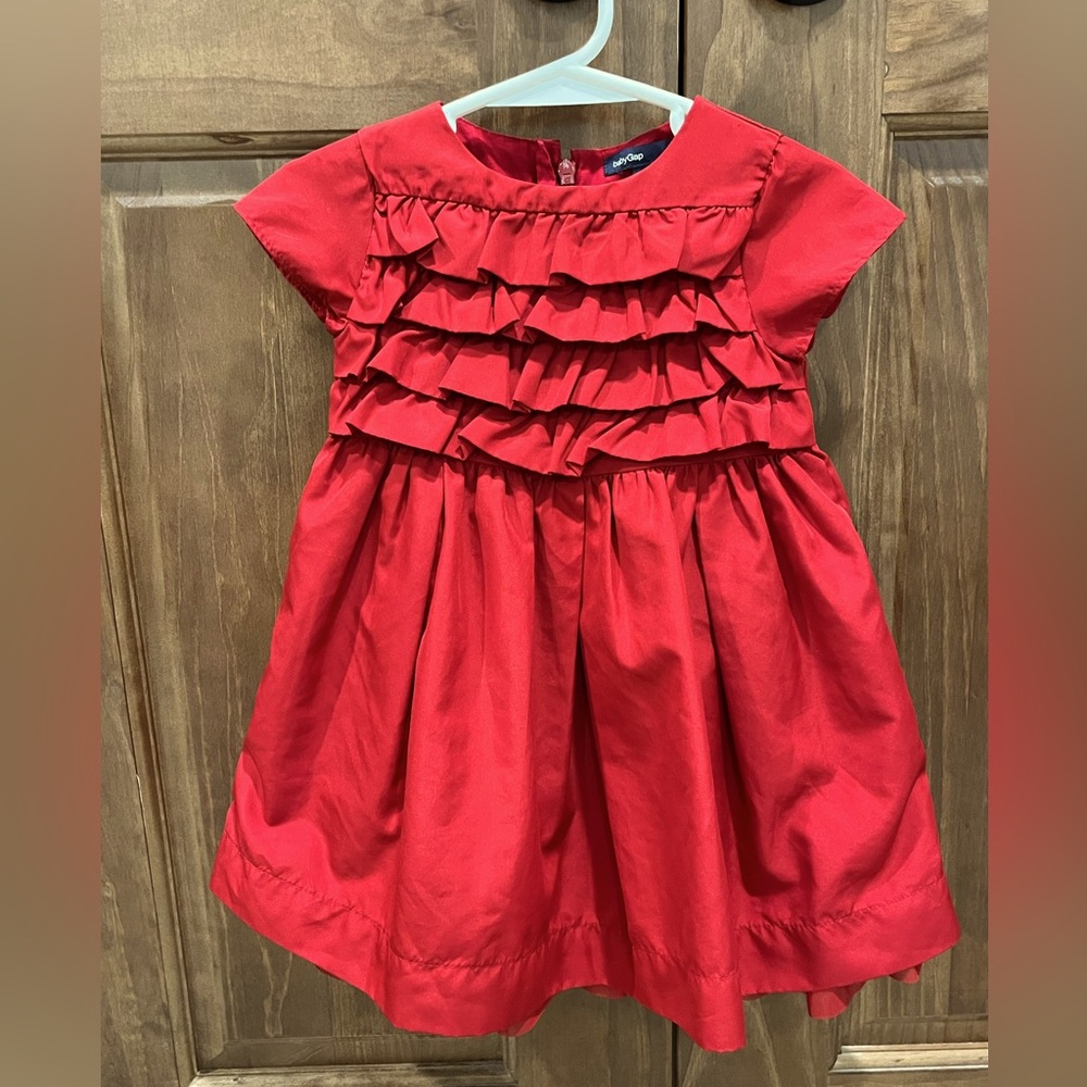 Baby Gap Red Ruffle Cap Sleeve Dress size 18-24 months